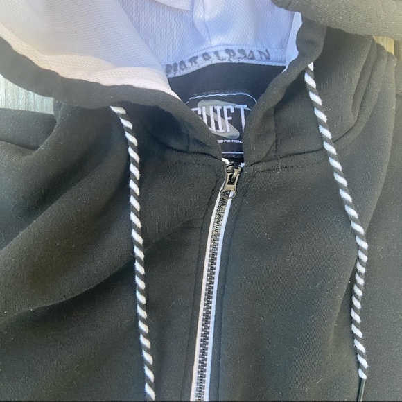 Swift PacSun Black White Zip Up Hooded Sweatshirt - Picture 6 of 9